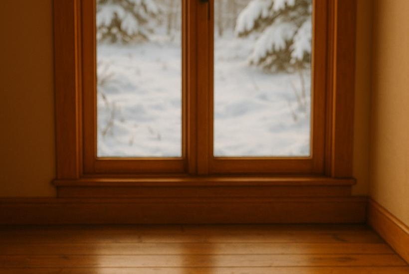 Теплый деревянный пол зимой